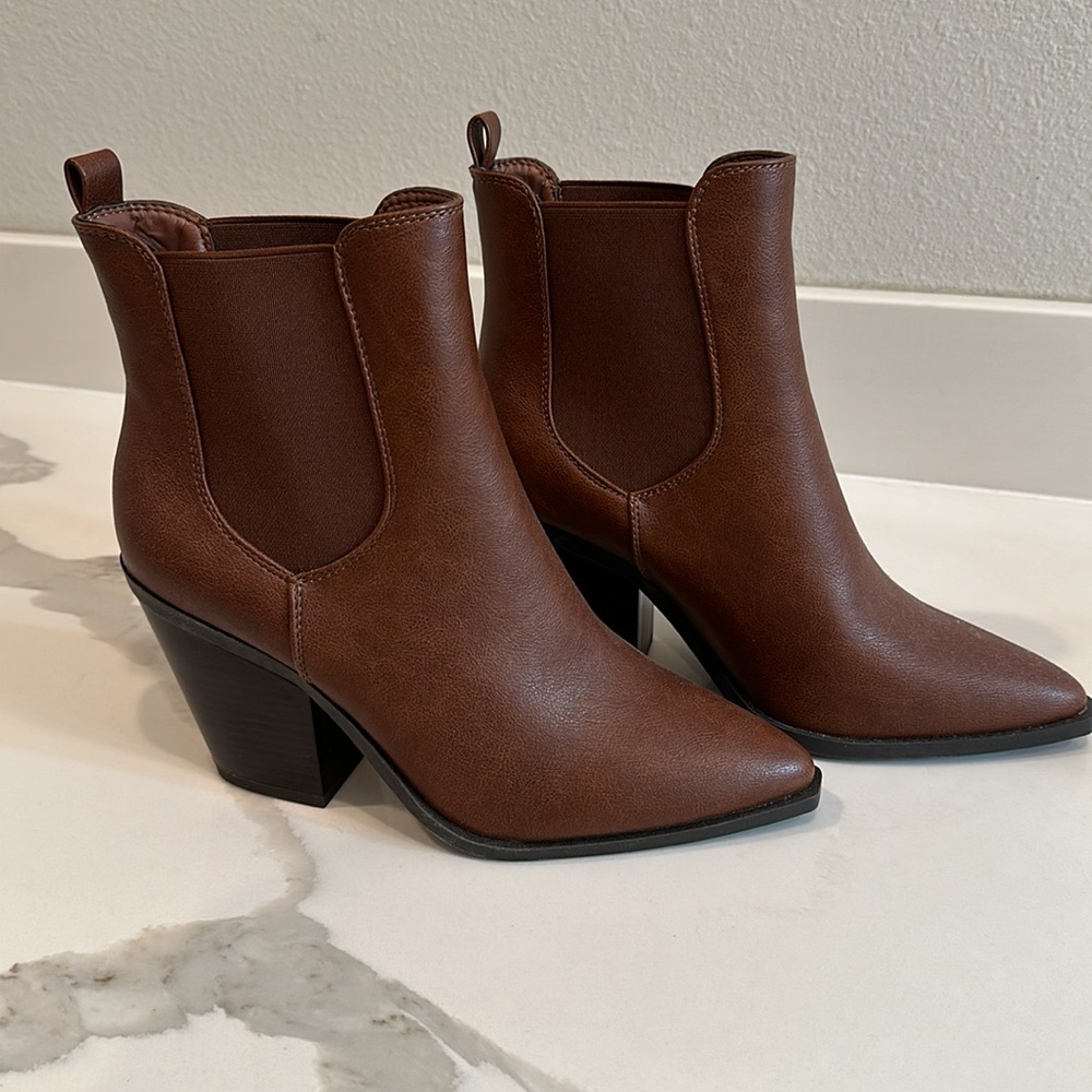 Bamboo Ankle Boots Brown Size 10 - Picture 2 of 6